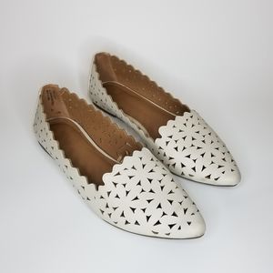 Ivory Flower Lasered Design Flats